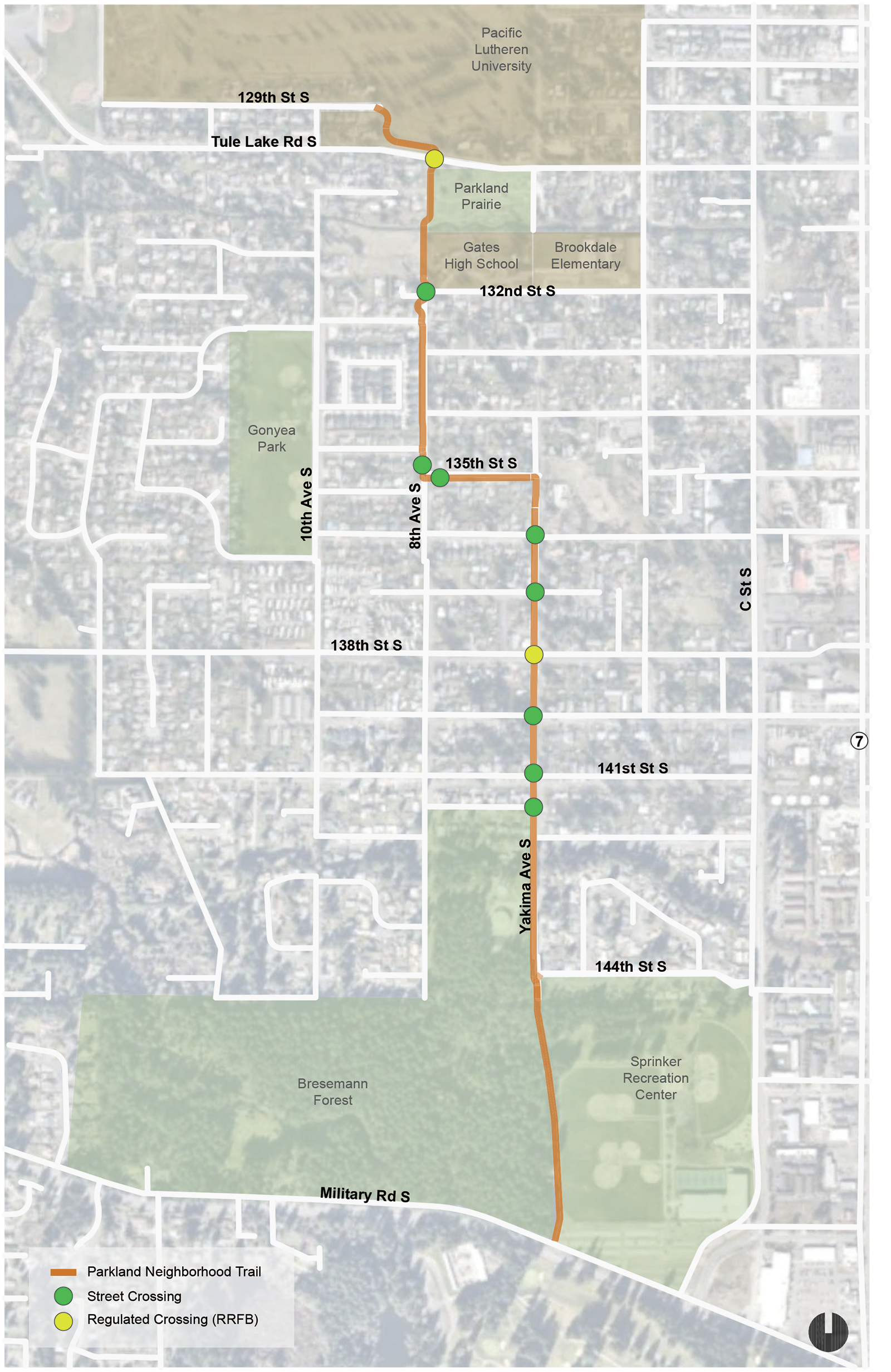 map of parkland trail